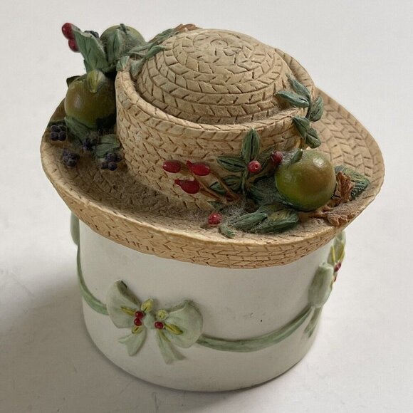 Vintage Willow Hall Fruit Hand Painted Trinket Hat Box Jane Asher 1995 Decor - Picture 8 of 9